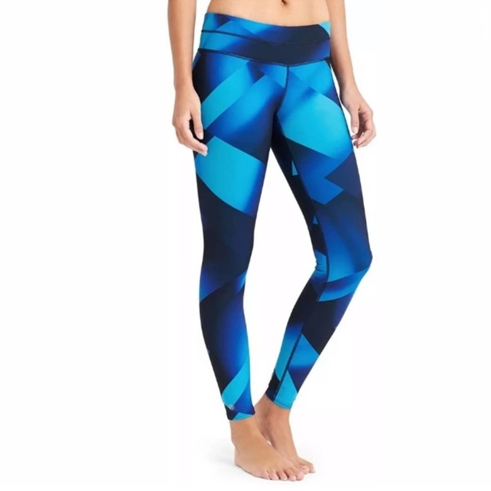 Athleta Blue Sonar Multi Blue Black Leggings Size XSmall